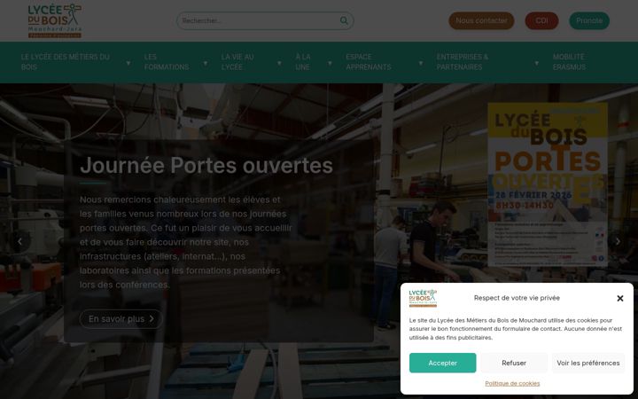 Screenshot of lycee-du-bois.com
