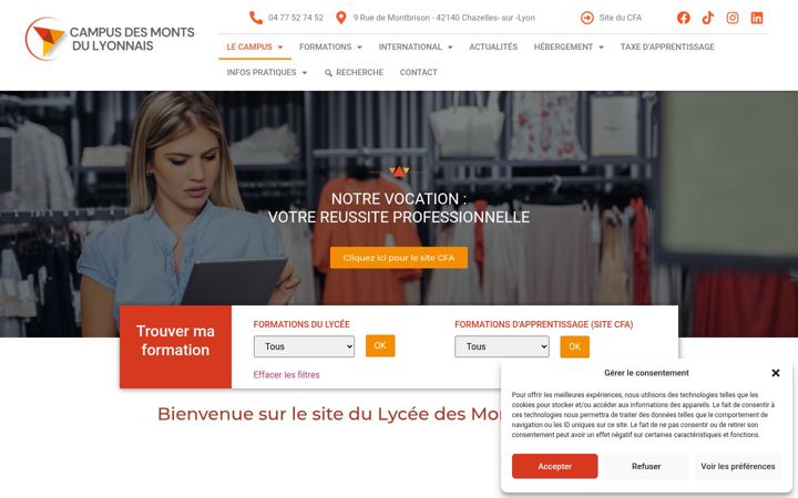 Screenshot of lycee-monts-lyonnais.fr