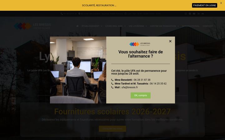 Screenshot of lycee-prive-bressis.fr