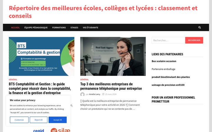 Screenshot of lyceepaulbert.fr