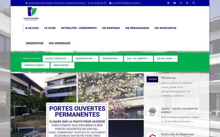 Screenshot of lyceerobertschuman-charenton.fr