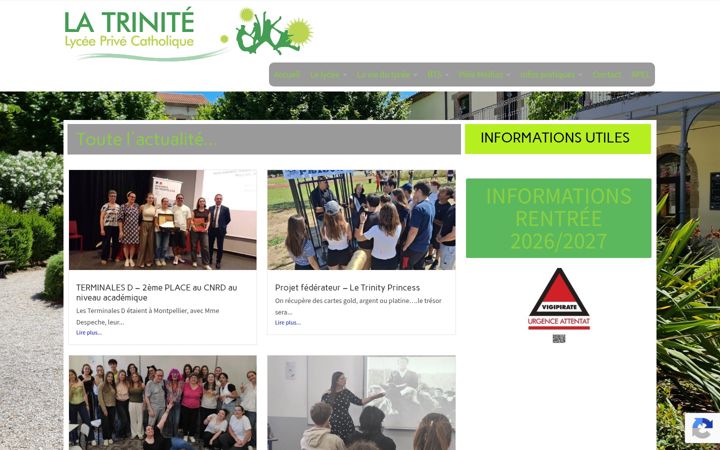 Screenshot of lyceetrinitebeziers.fr