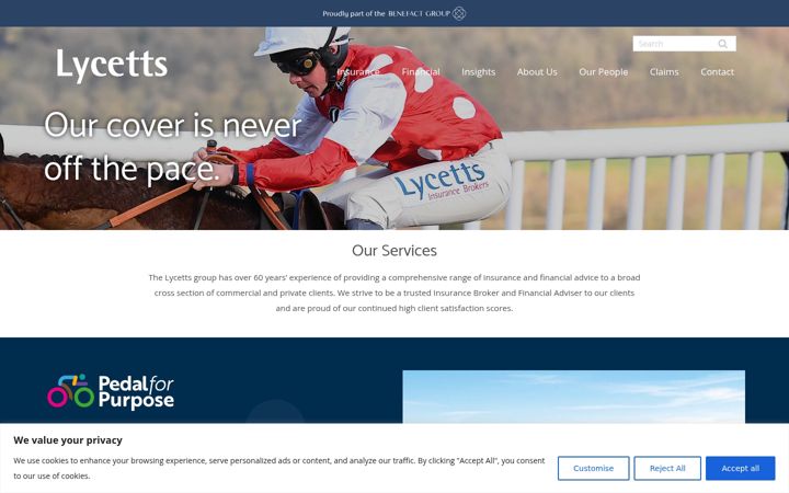 Screenshot of lycetts.co.uk