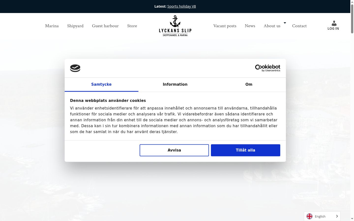 Screenshot van de toestemmingsbanner zoals getoond vóór enige interactie