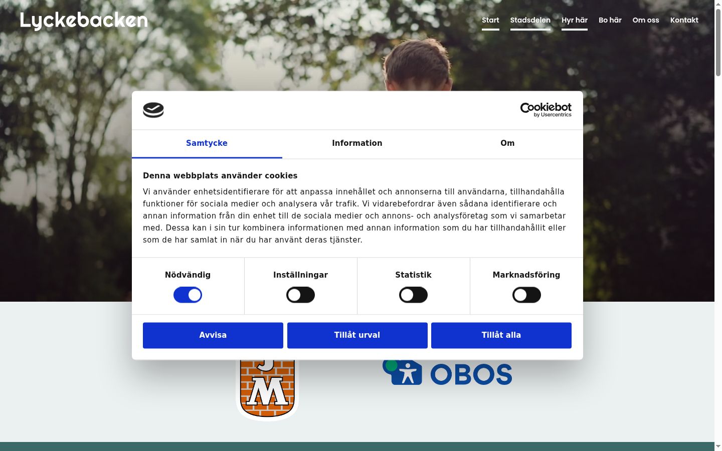 Screenshot des Einwilligungsbanners vor jeglicher Interaktion