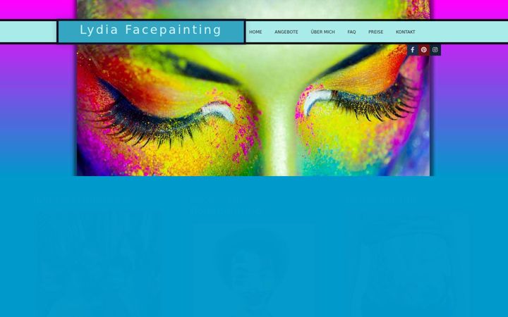 Screenshot of lydia-facepainting.de