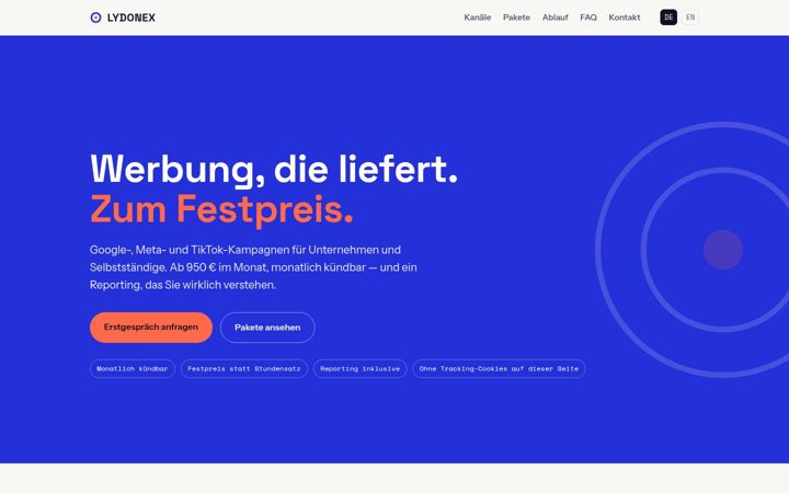Screenshot of lydonex.de