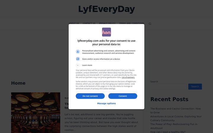 Snímek obrazovky lyfeveryday.com