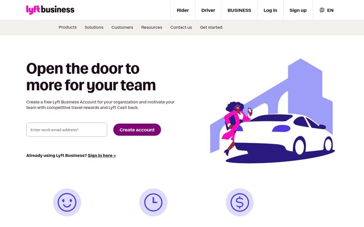 Screenshot of lyftbusiness.com