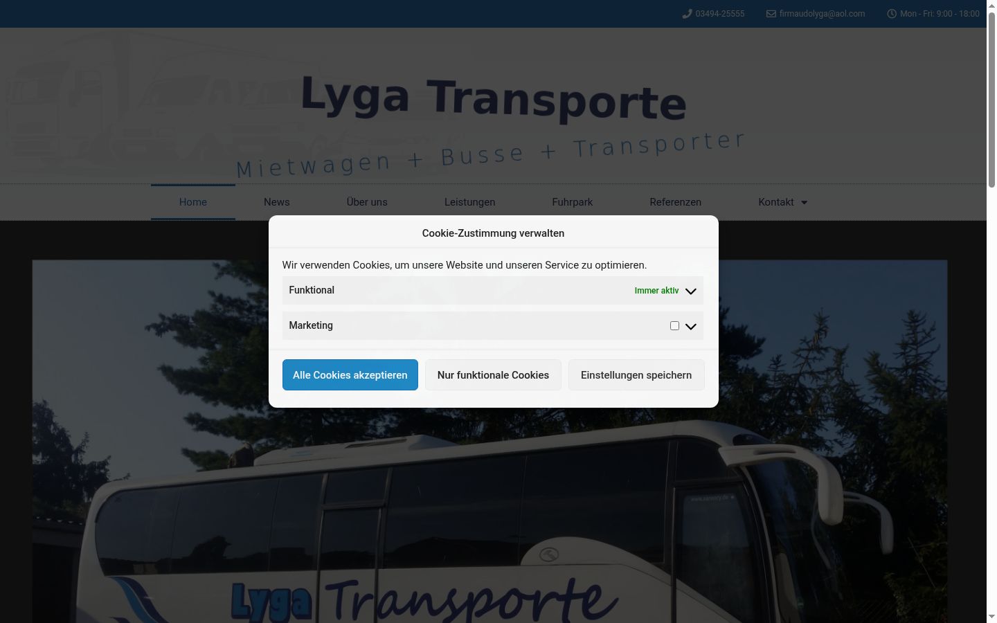 Screenshot del banner di consenso mostrato prima di qualsiasi interazione