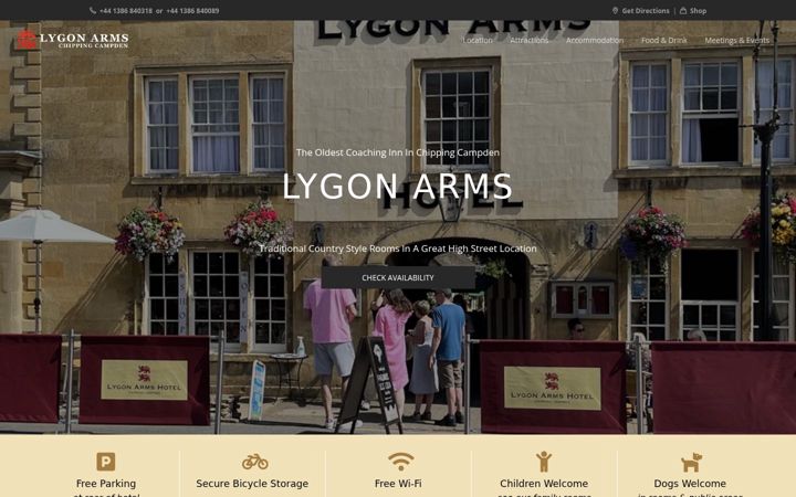 Screenshot von lygonarms.co.uk