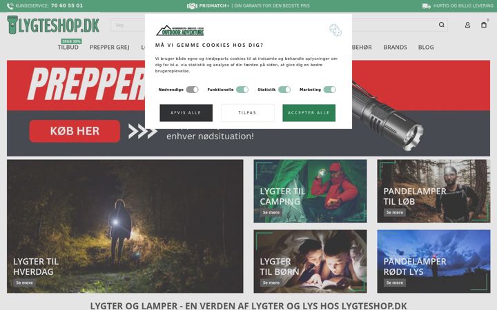 Screenshot of lygteshop.dk