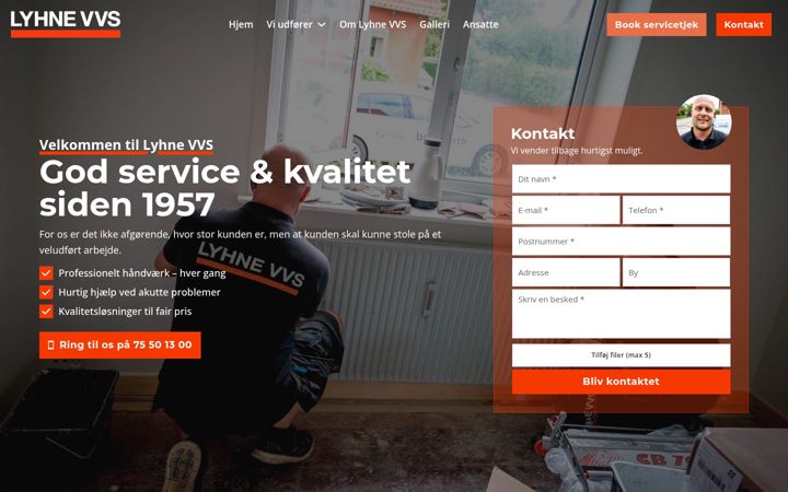 Képernyőkép: lyhne-vvs.dk