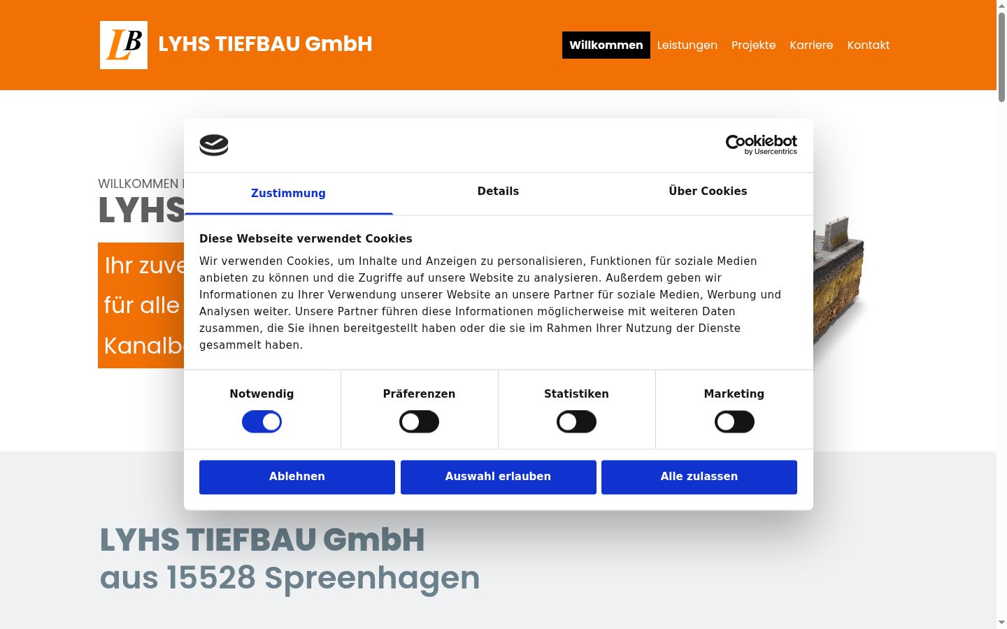 Screenshot tal-banner tal-kunsens muri qabel kwalunkwe interazzjoni