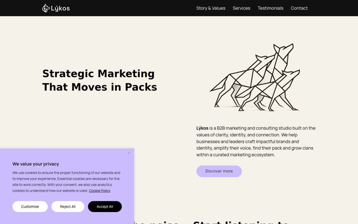 Screenshot of lykosstudio.com