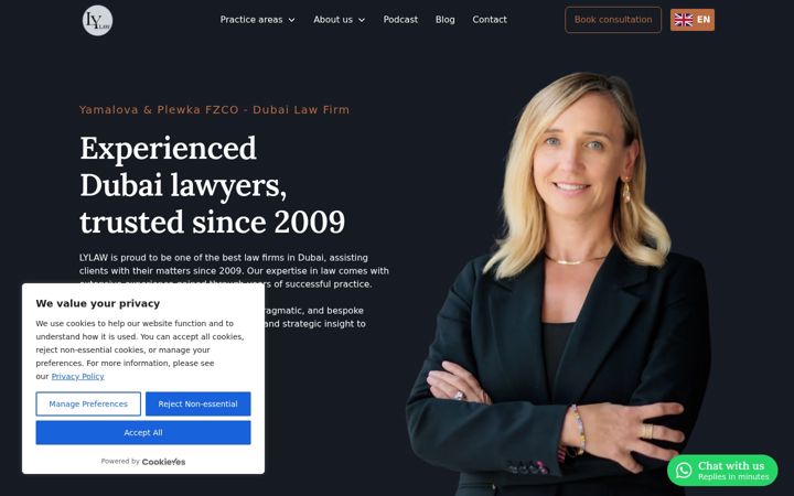 Screenshot of lylawyers.com