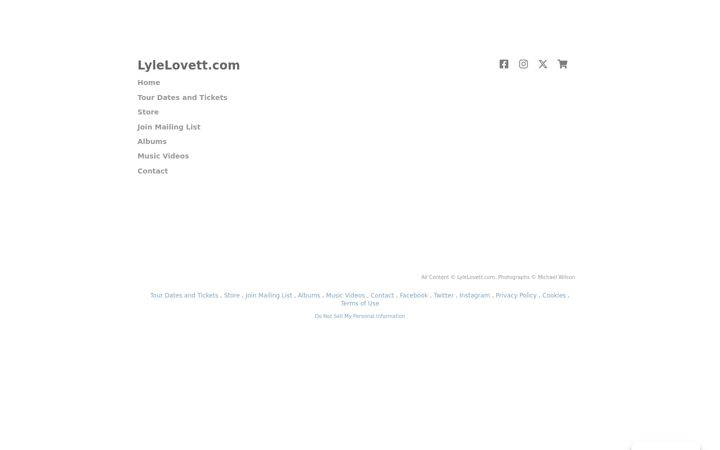 Screenshot of lylelovett.com