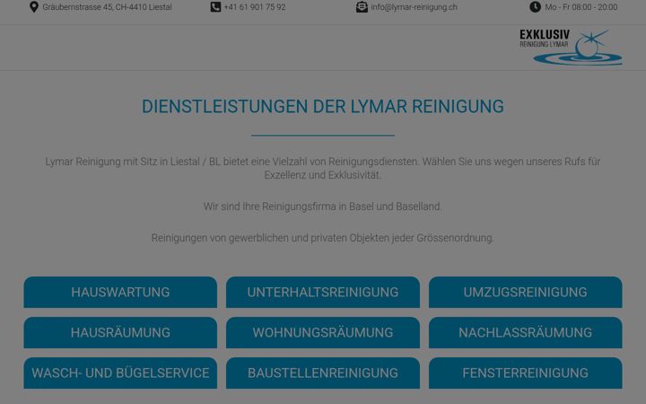 Screenshot of lymar-reinigung.ch