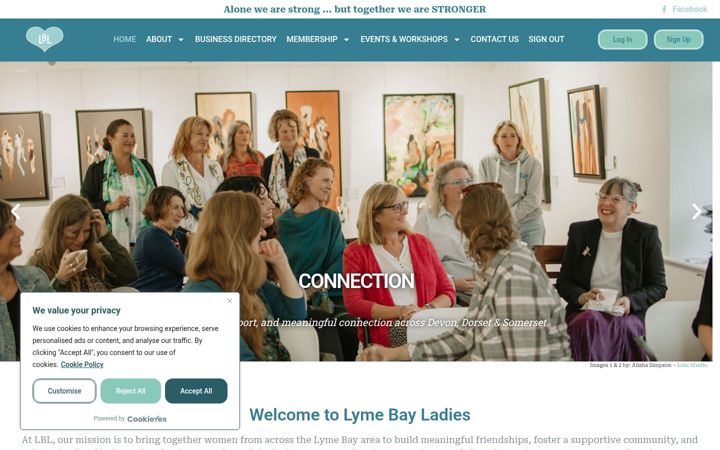 Screenshot of lymebayladies.co.uk