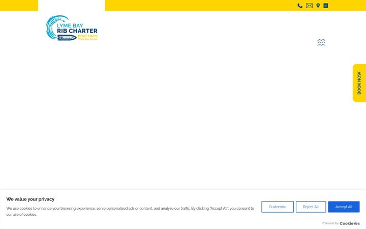Screenshot of lymebayribcharter.co.uk