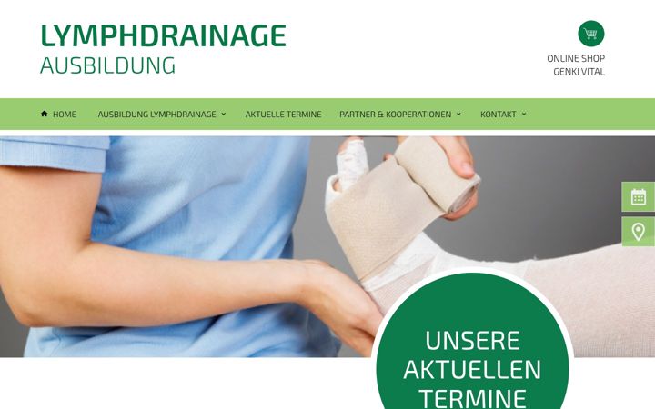 Screenshot of lymphdrainage-ausbildung.de