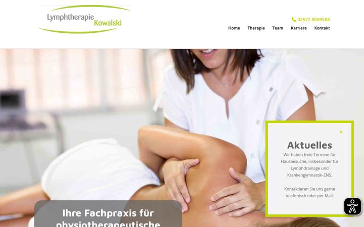 Screenshot of lymphtherapie-kowalski.de