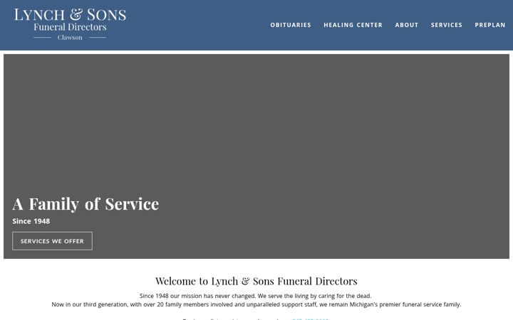 Screenshot of lynchandsonsclawson.com