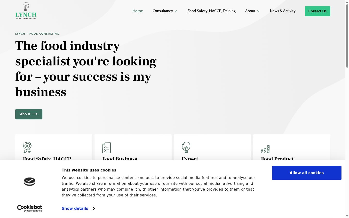 Screenshot del banner di consenso mostrato prima di qualsiasi interazione