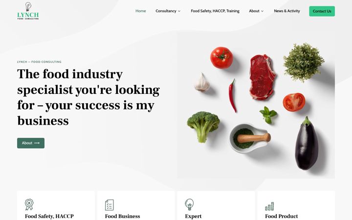 Screenshot of lynchfoodconsulting.ie
