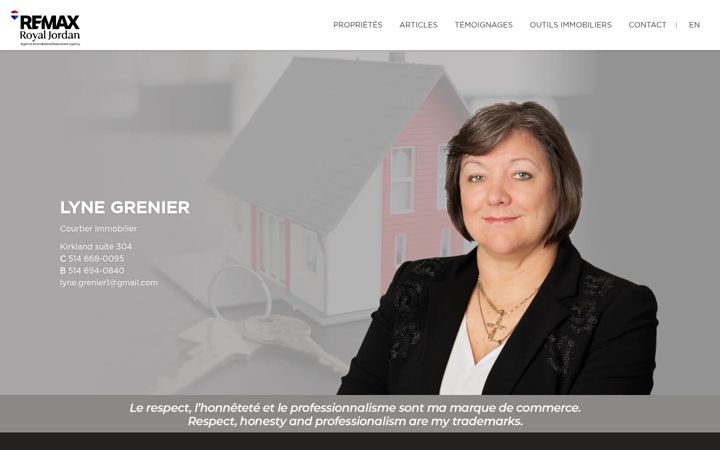 Screenshot of lynegrenier.com