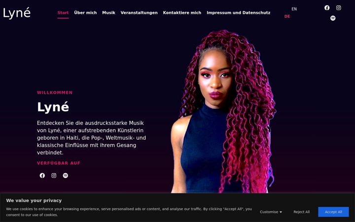 Screenshot of lynemusic.com