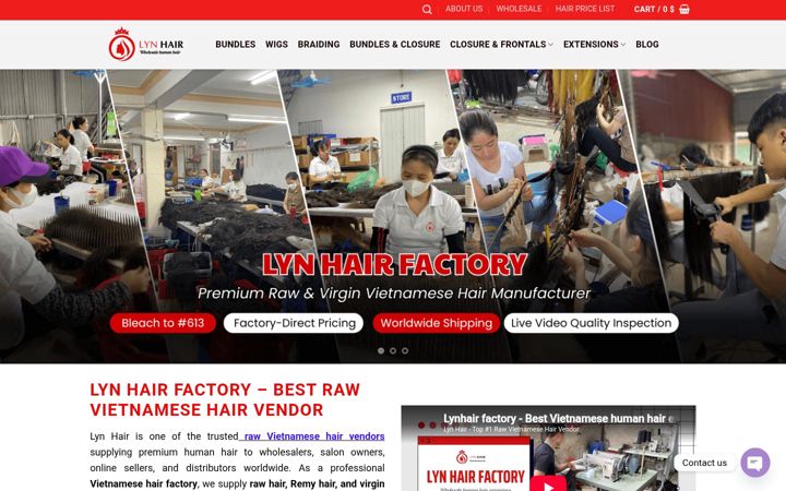 Screenshot of lynhair.com