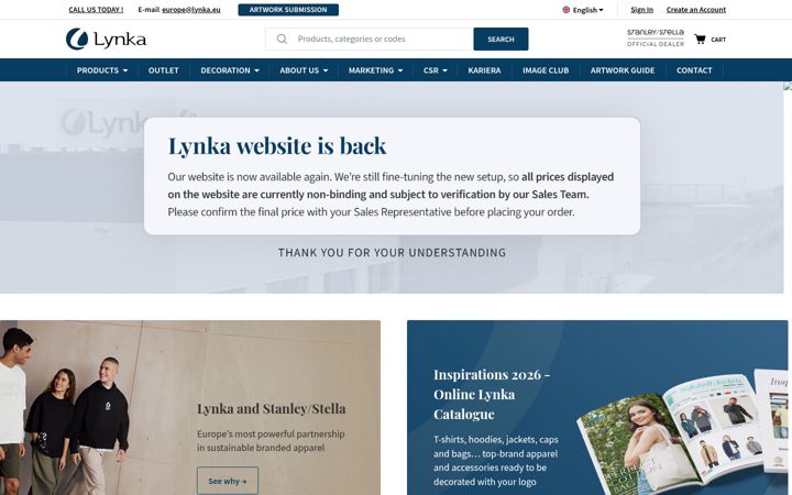 Screenshot of lynka.eu