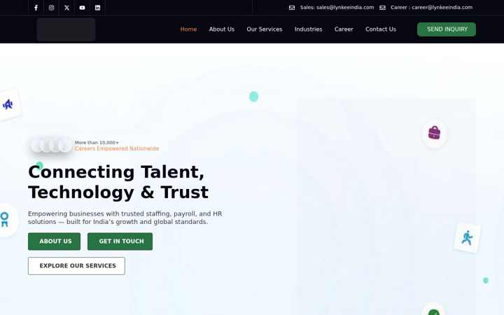 Screenshot of lynkeeindia.com