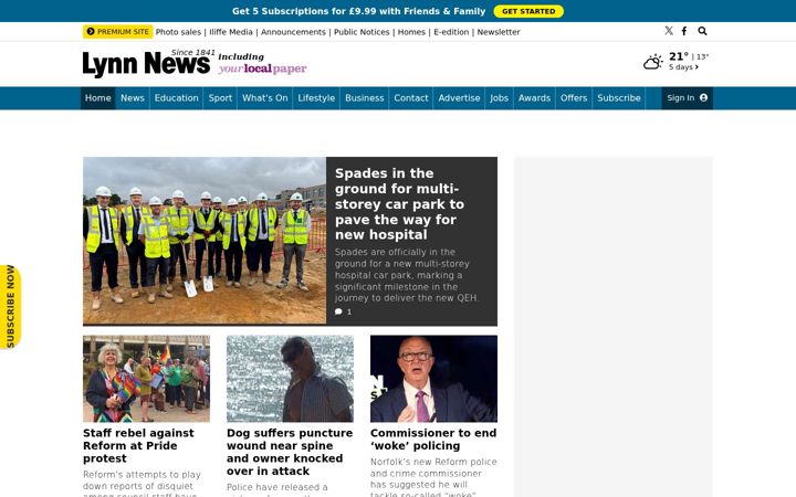 Captură de ecran a lynnnews.co.uk