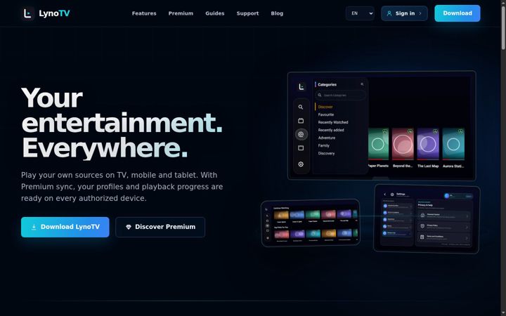 Screenshot of lynotv.com