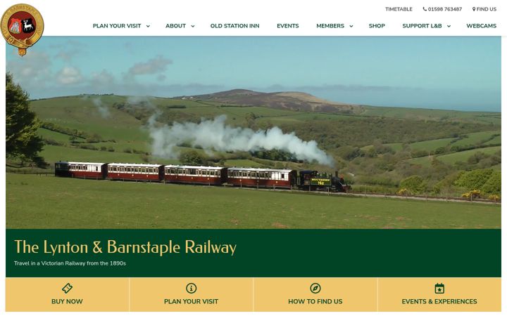 Screenshot of lynton-rail.co.uk