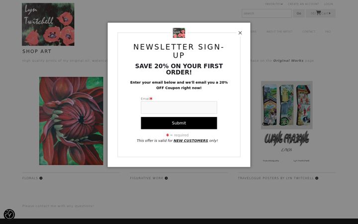 Screenshot of lyntwitchellart.com