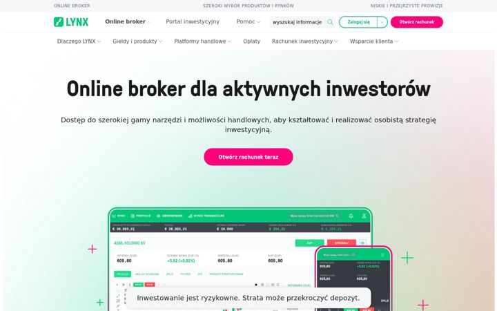 Screenshot of lynxbroker.pl