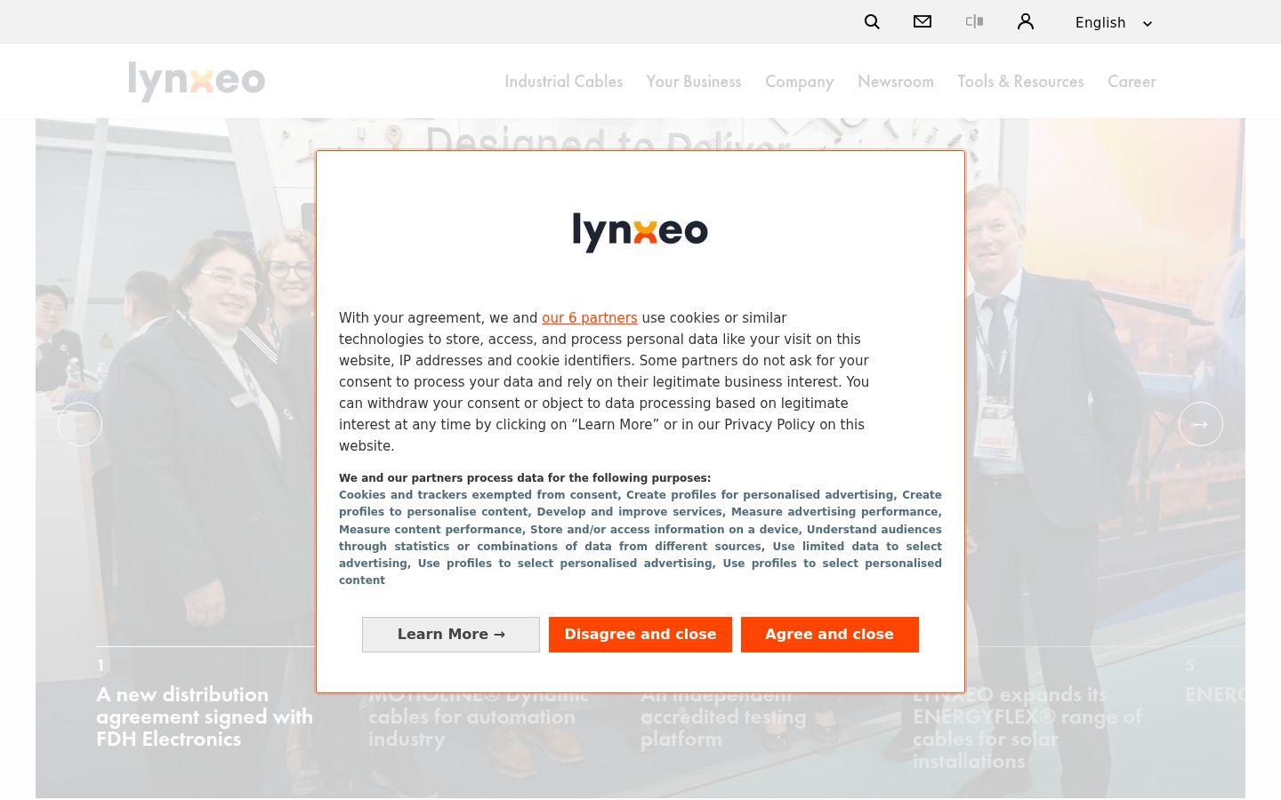 Screenshot of the consent banner shown before any interaction