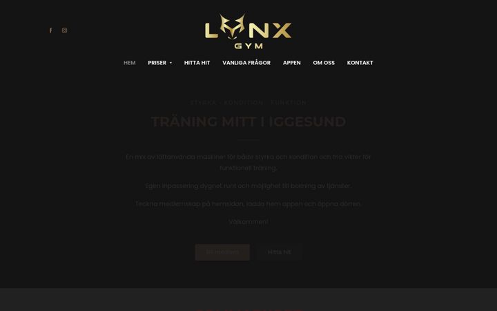 Capture d'écran de lynxgym.se