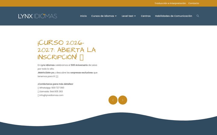 Screenshot of lynxidiomas.com