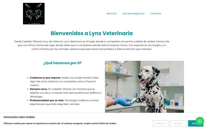 Screenshot of lynxveterinaria.es