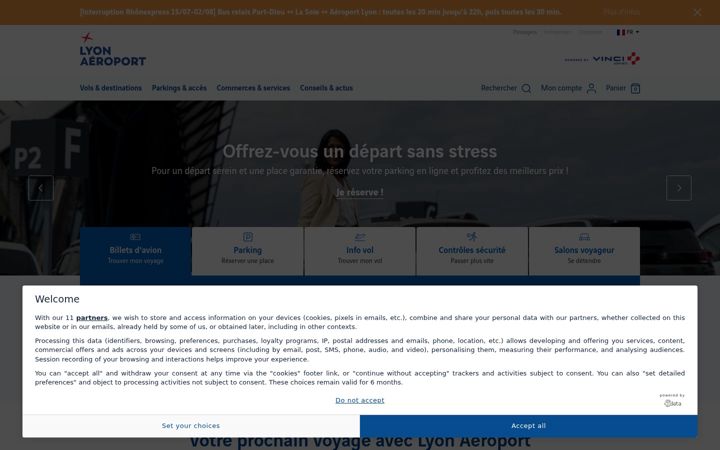 Screenshot of lyonaeroports.com