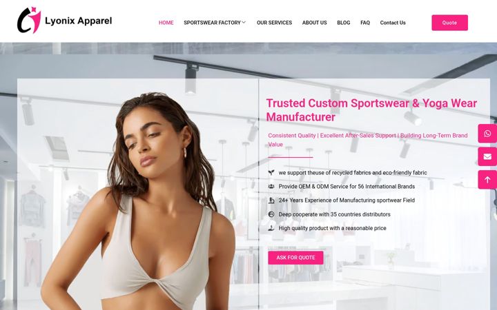 Screenshot of lyonixapparel.com