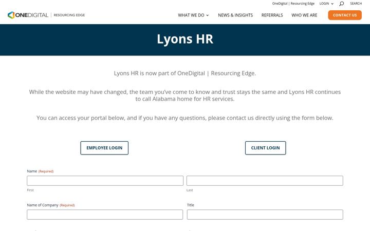 Screenshot of lyonshr.com