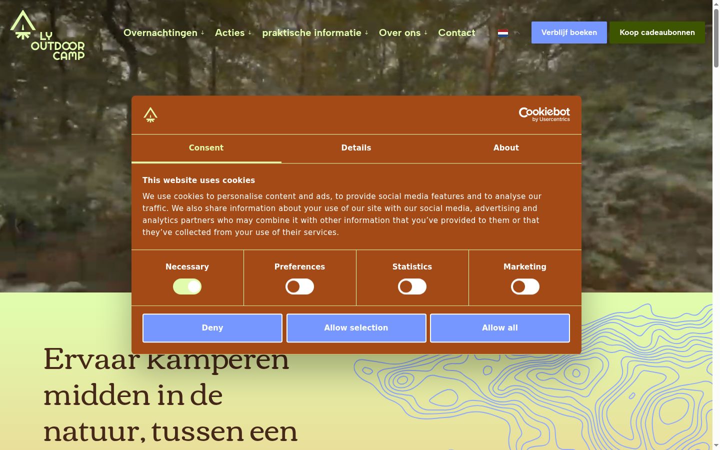 Screenshot tal-banner tal-kunsens muri qabel kwalunkwe interazzjoni