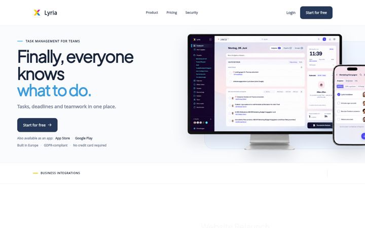 Screenshot of lyria-app.com