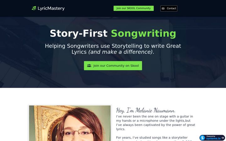 Screenshot of lyricmastery.com