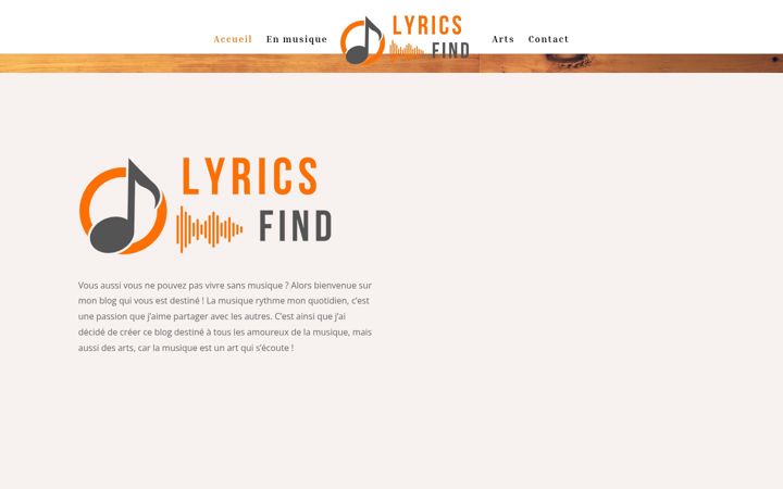 Screenshot of lyricsfind.com